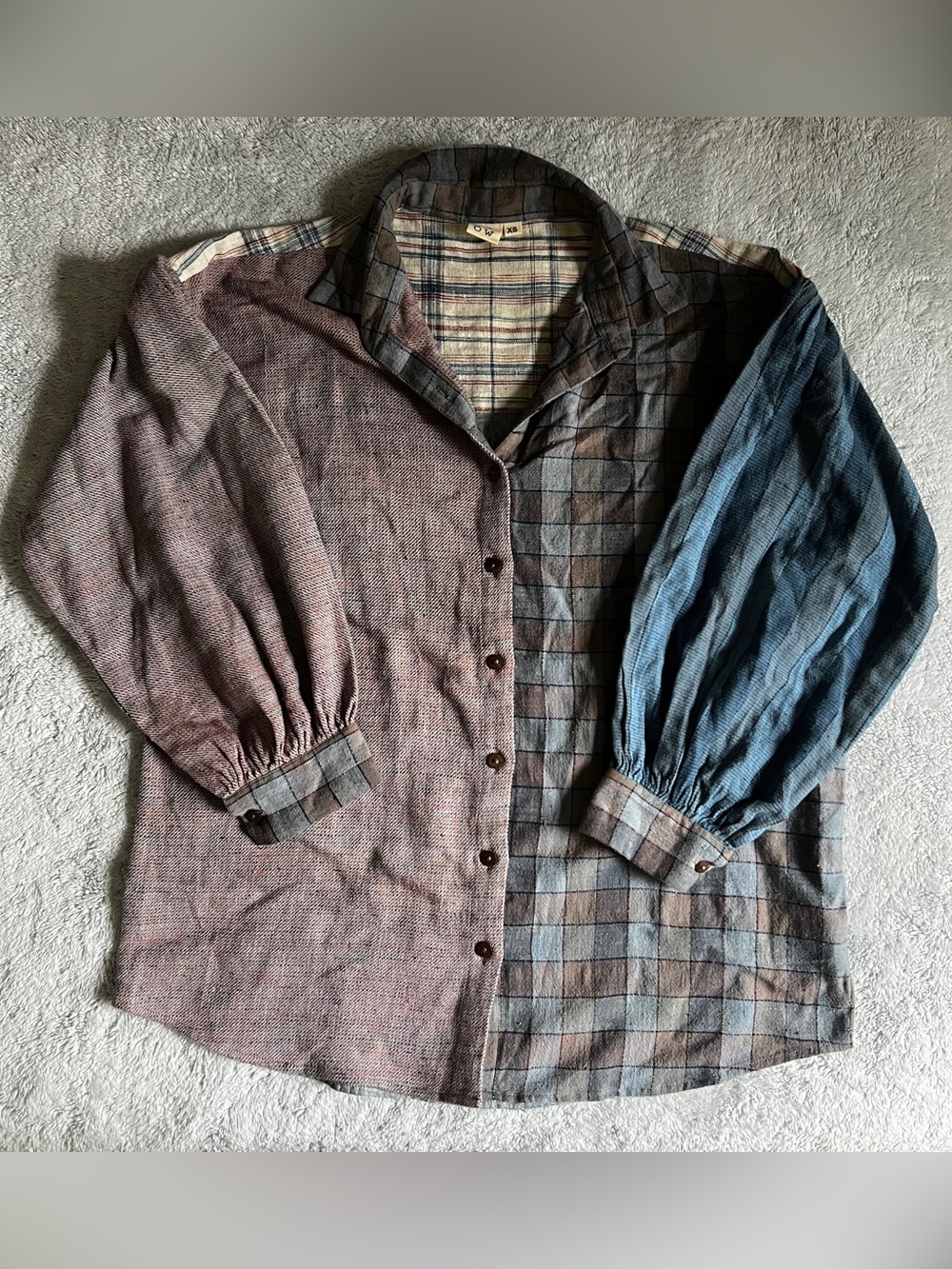 World of Crow Patchwork Button Up